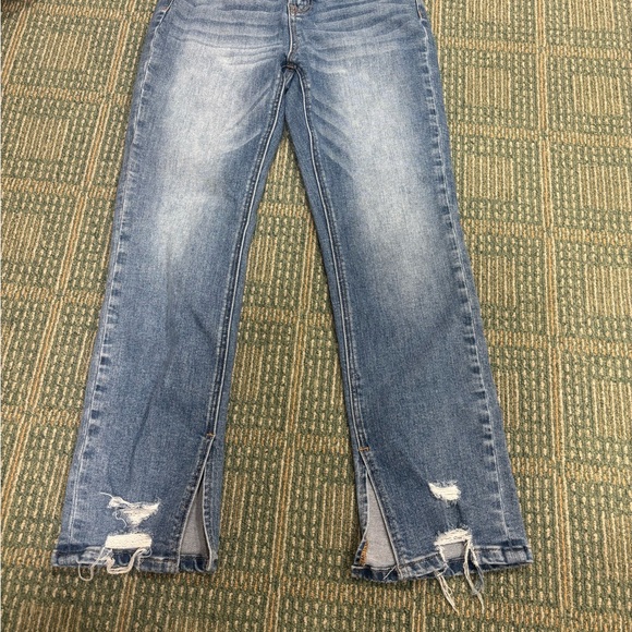 Mica Denim - Classic Blue Ripped Women's Skinny Jeans